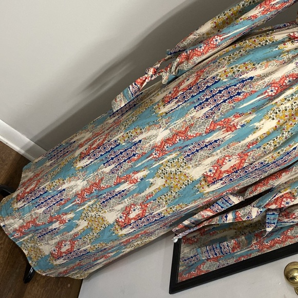 Vintage Bohemian Multicolor Maxi Dress 100% cotton thin and cool, spring perfect - Picture 13 of 13